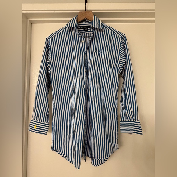 Ralph Lauren Tops - Ralph Lauren Blue and White Striped Shirt